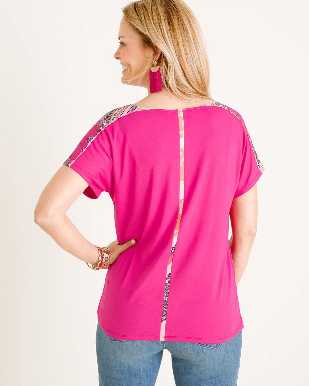 Pieced Floral and Geometric-Print Top | Chico's